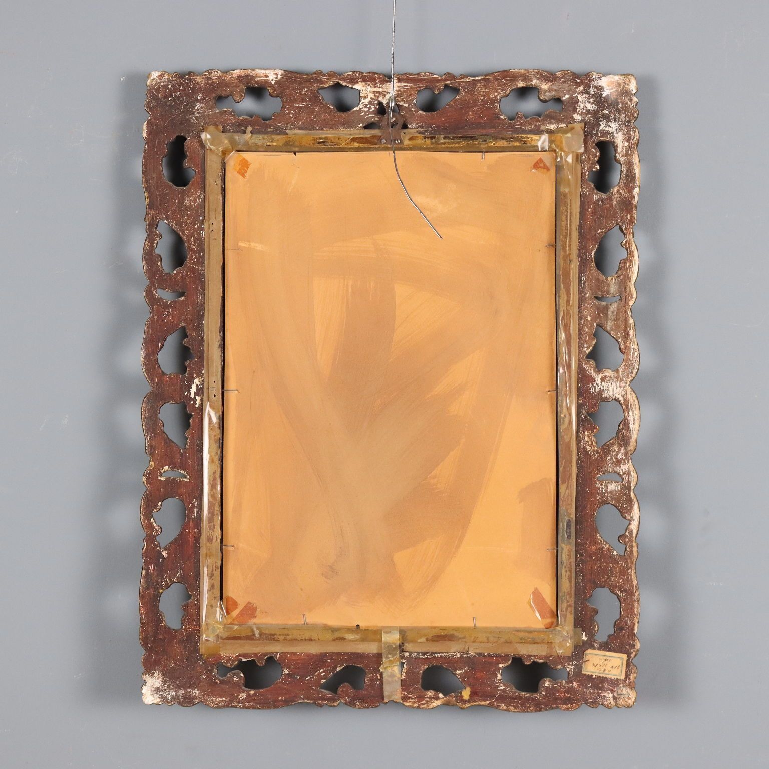 Antique Mirror Carved Gilded Wood Italy XX Century photo vintage