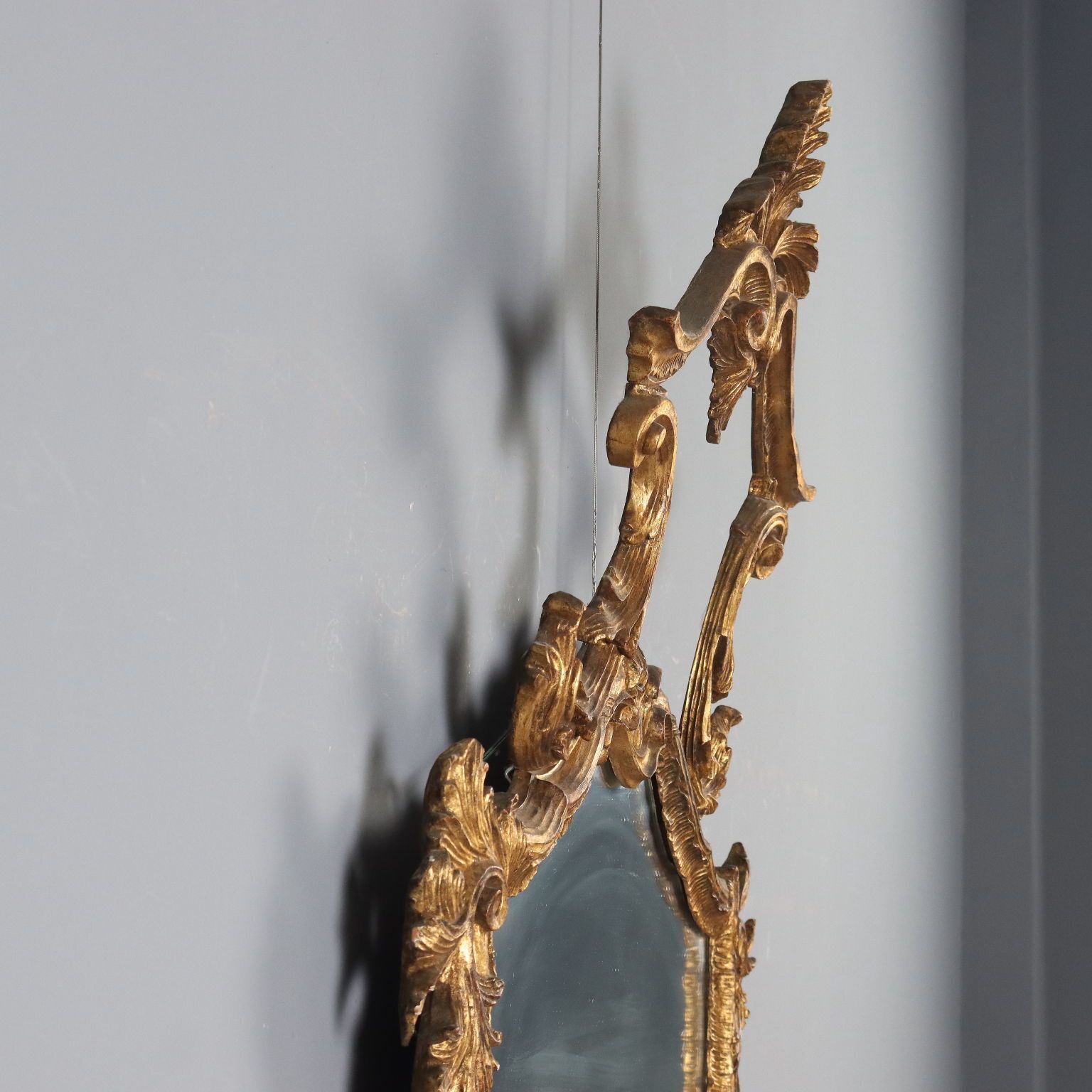 photo for sale Antique Mirror Carved Gilded Wood Italy XIX Century