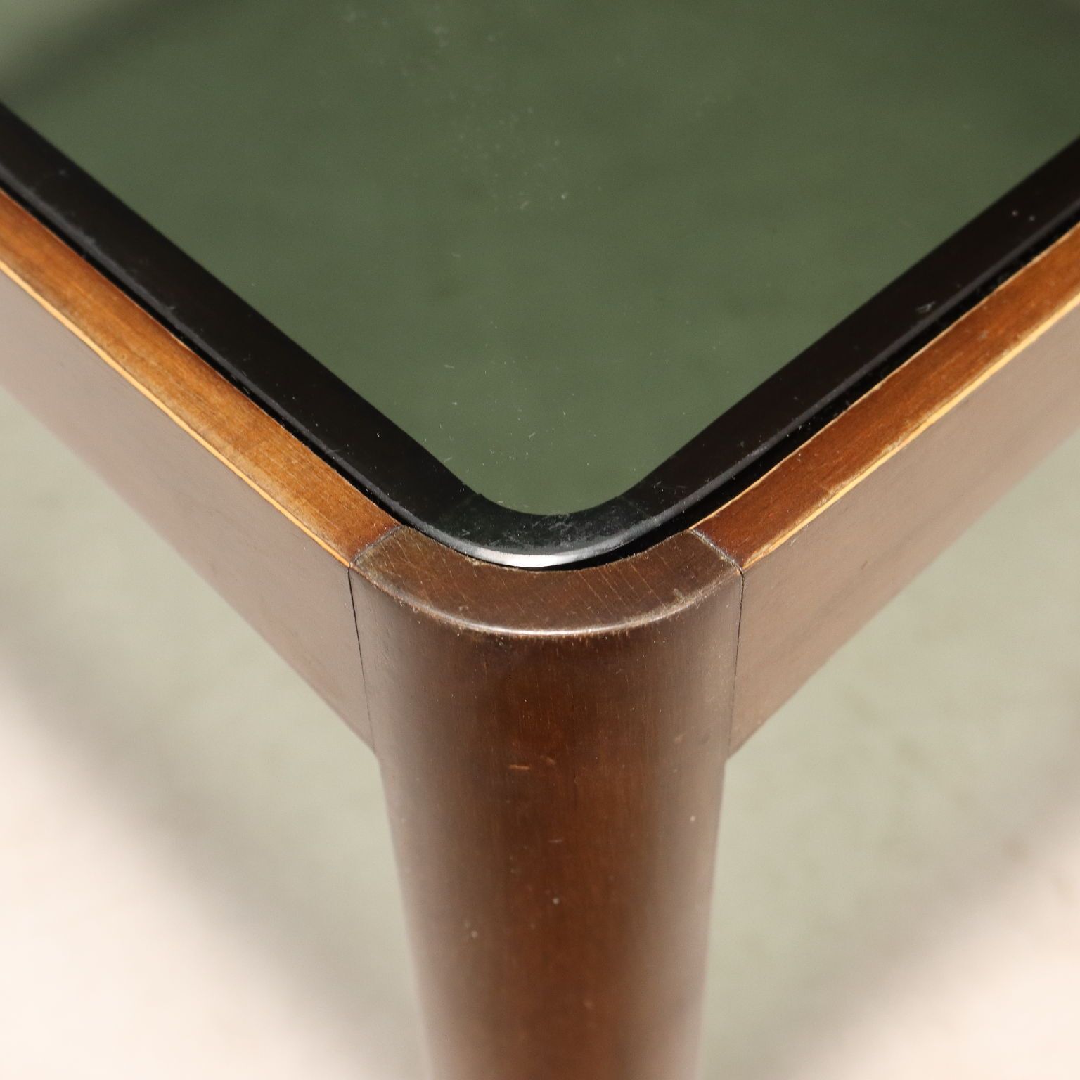 Vintage Small Table Painted Beech Smoked Glass Design 1970s 80s photo Furniture