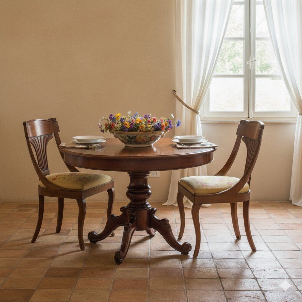 Coppia Di Sedie Luigi Filippo In Noce photo furniture