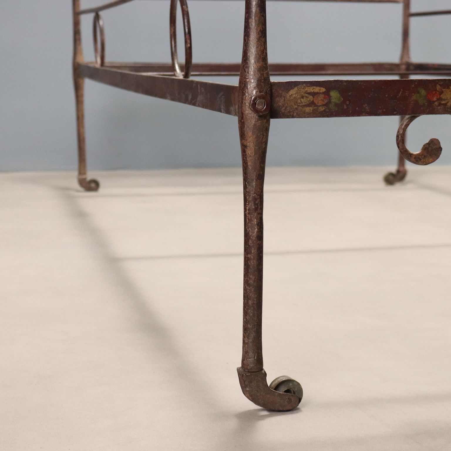 photo for sale Antique Single Bed Lacquered Painted Iron Italy XIX Century