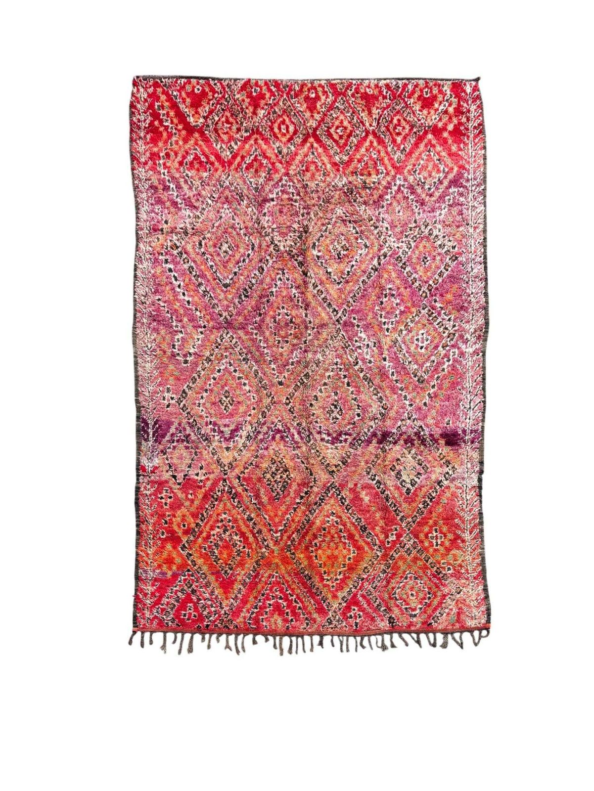 Rare Vintage Moroccan Boujad Rug 220x360 Cm – Handmade Berber Wool Rug – Large Tribal Area Rug – Authentic Moroccan Carpet photo furniture
