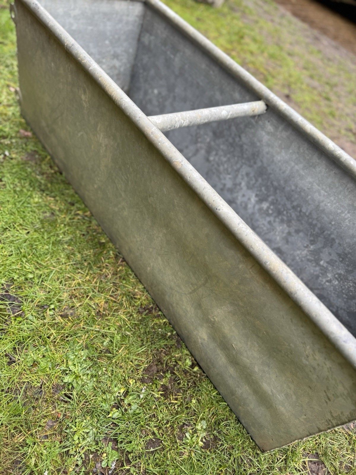 Vintage Galvanised Trough Garden Planter 129cm /Raised Flowerbed Plant Tree Pot Pond Z7 photo for sale