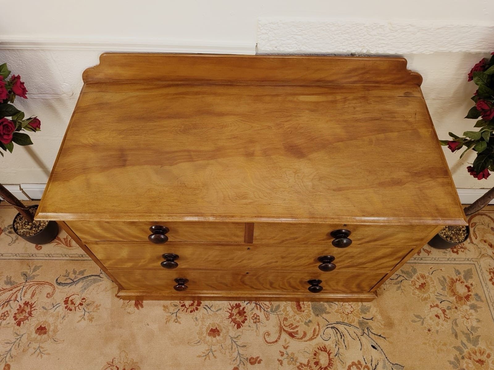 Rare Early Victorian Satinwood Chest Of 2 Over 2 Drawers photo vinterior