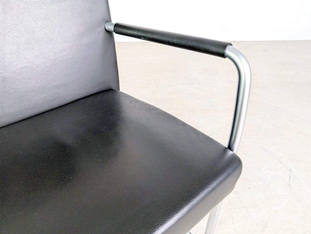photo furniture Set Of 5 Walter Knoll Jason Lite 1500 Chairs, Black Leather