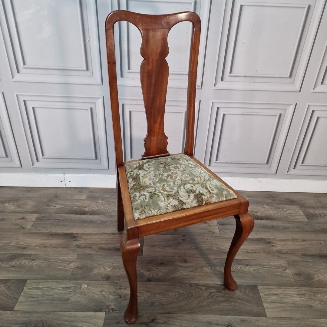 Antique Dining Hall Chair Queen Anne Style Walnut Cabriole Leg Desk Bedroom photo furniture