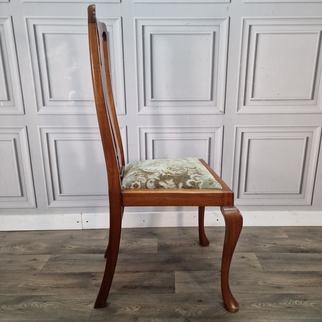 70.0 Antique Dining Hall Chair Queen Anne Style Walnut Cabriole Leg Desk Bedroom photo