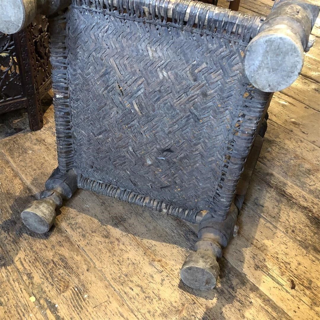 Furniture Antique Low Pidha Chair Handmade In Pakistan Swat Valley photo