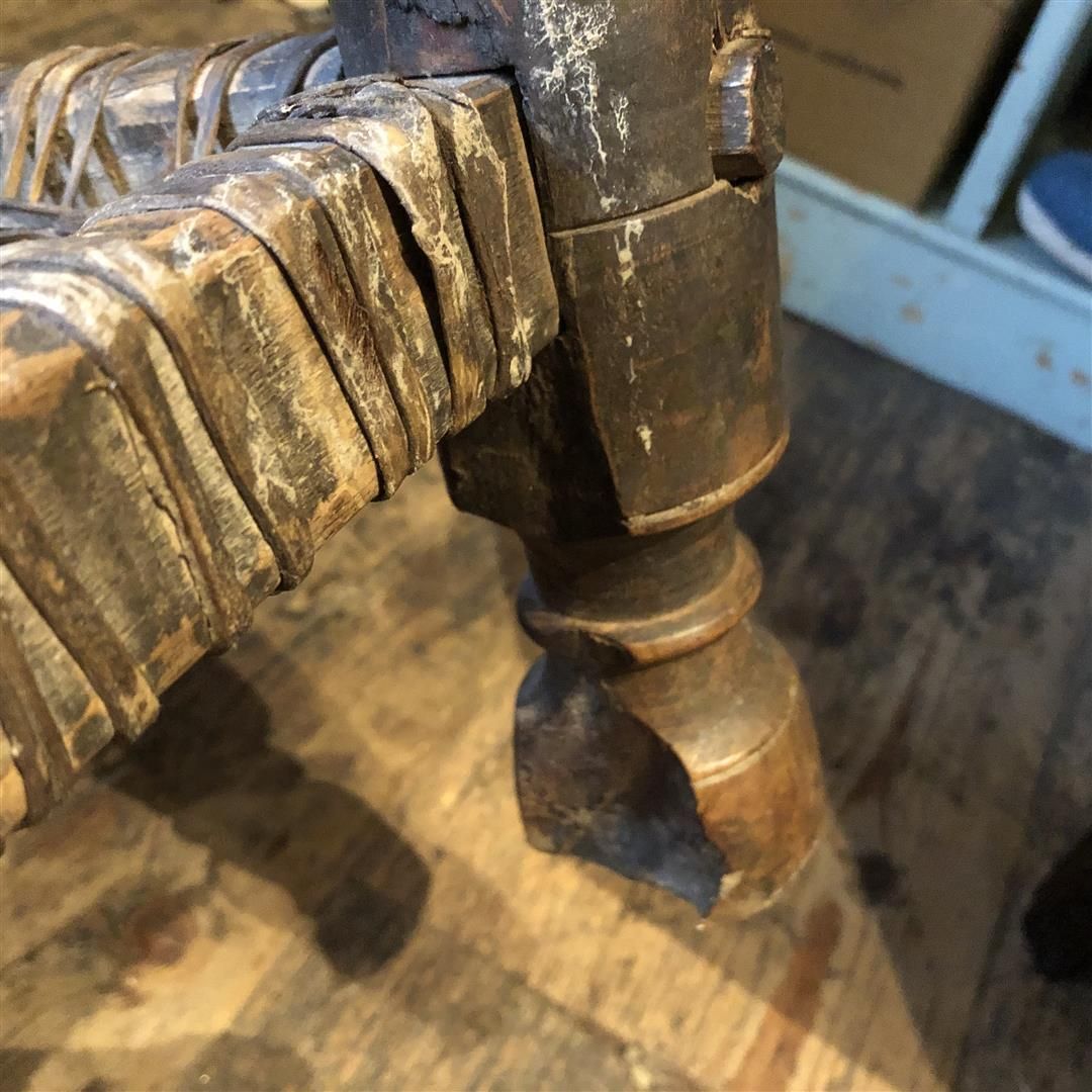 photo furniture Antique Low Pidha Chair Handmade In Central Asia 1900s