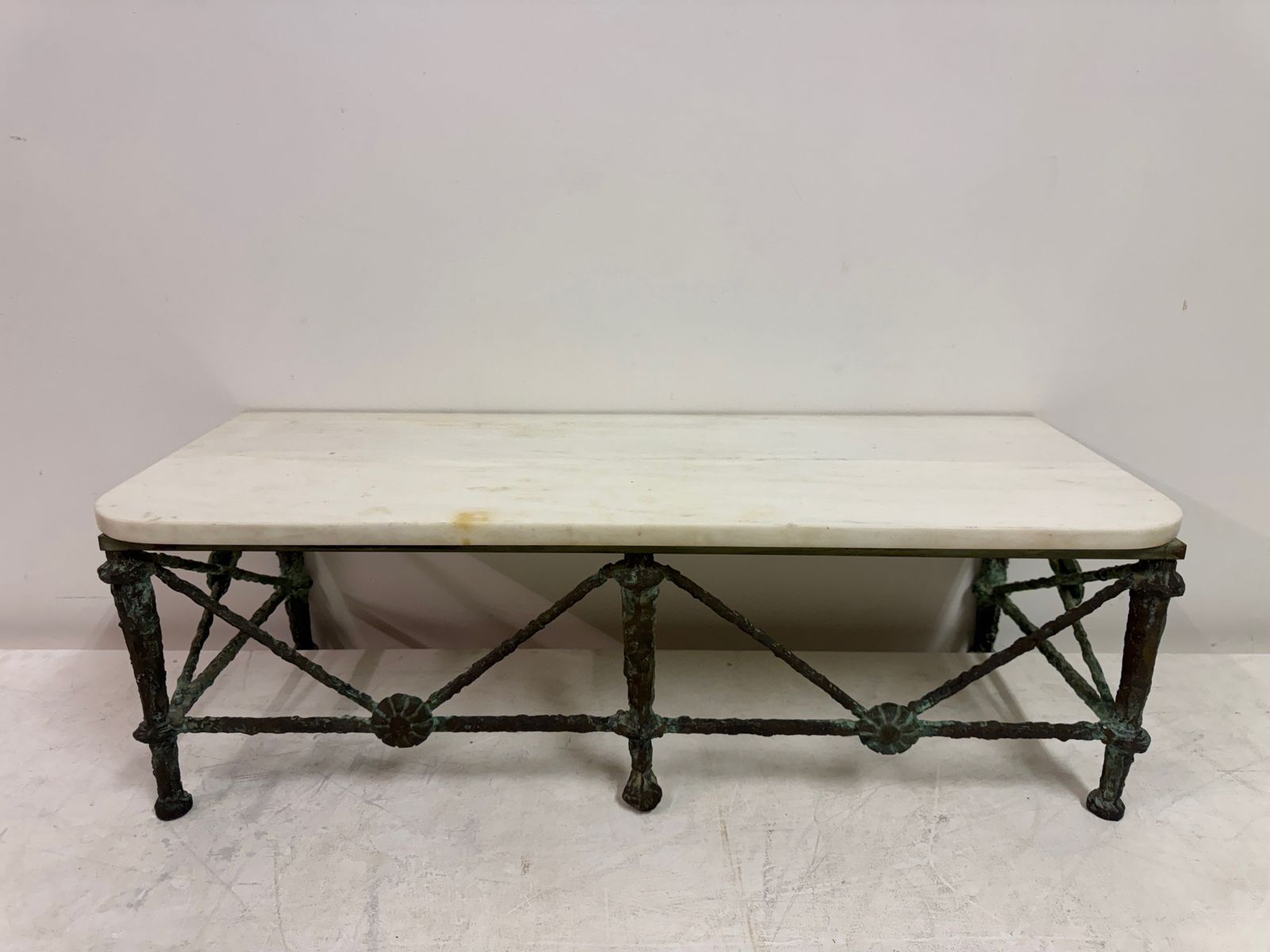 Bronze And Marble Wall Hung Console In The Style Of Giacometti photo for sale