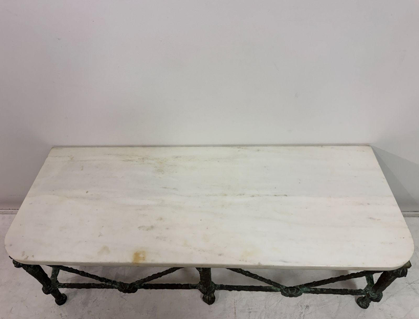 Bronze And Marble Wall Hung Console In The Style Of Giacometti photo vinterior
