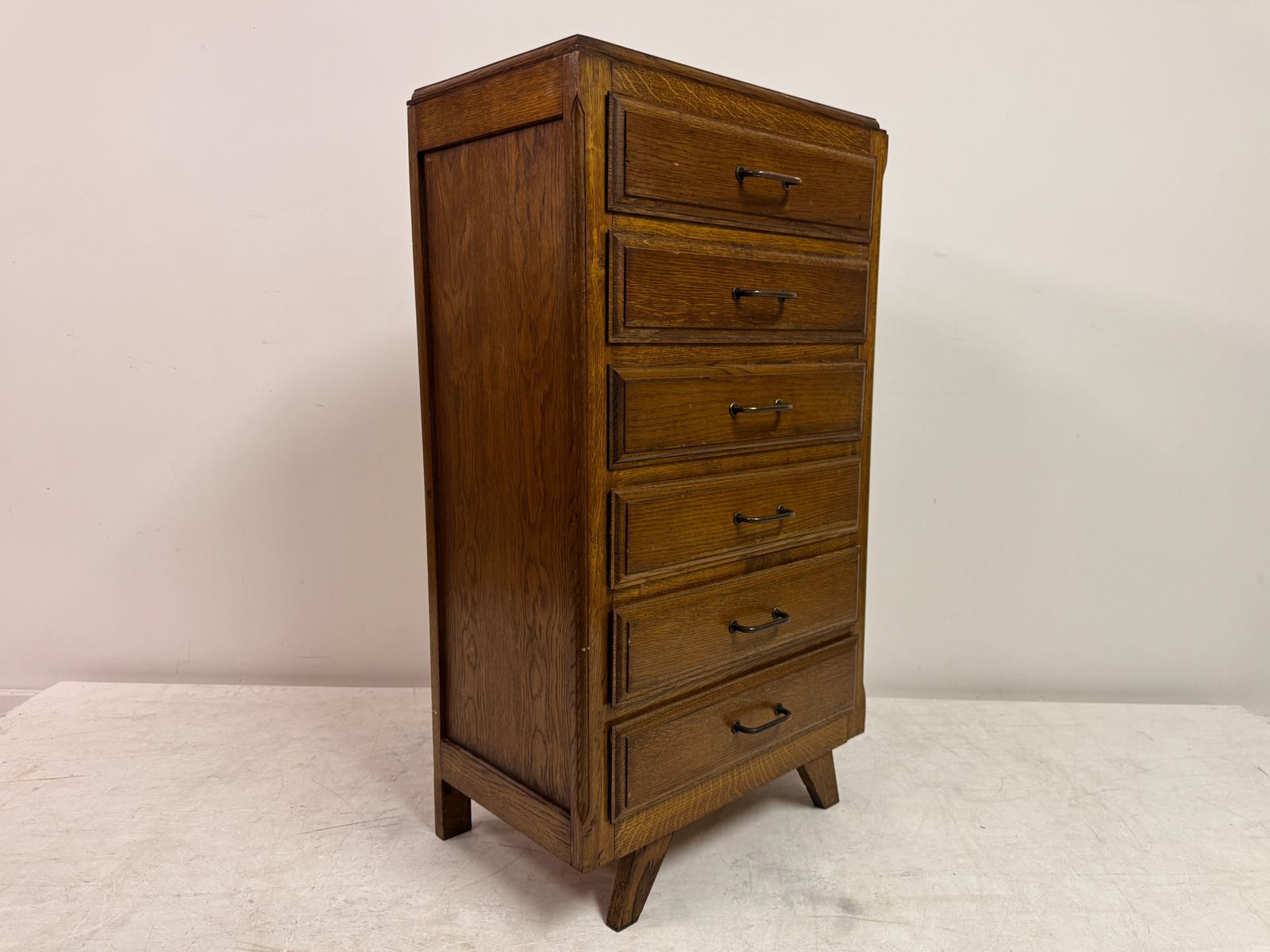 photo buy 1950s French Tall Oak Chest Of Drawers