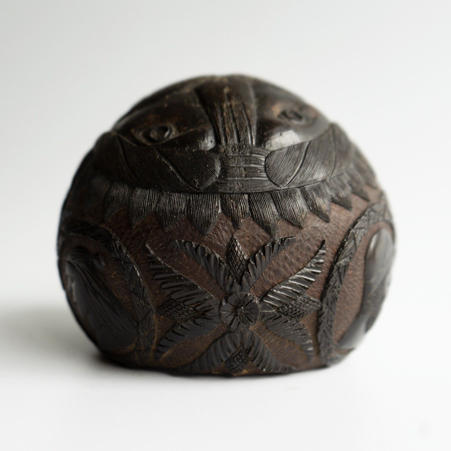 Antique Sailors Bugbear, Naive Folk Art Carved Coconut, Late 18th/Early 19th C. photo vintage