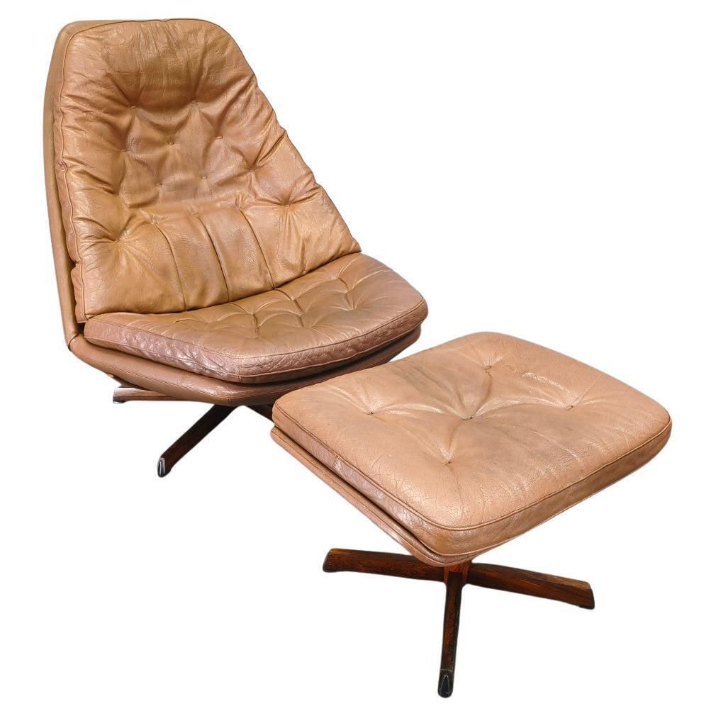 Ms68 Lounge Chair And Ottoman By Madsen & Schubell, 1960s
