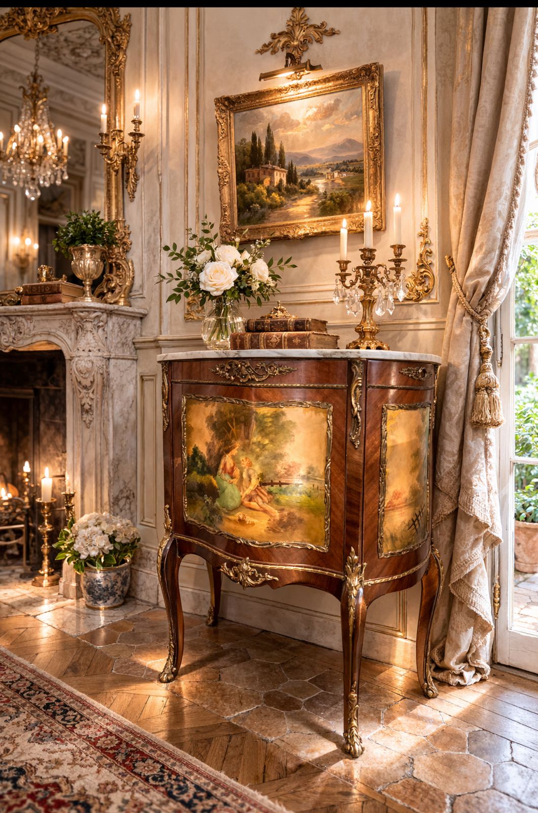 Likely Early 20 Th Century In Louis XV / Rococo Revival Style Painted Side Cabinet photo 280.0
