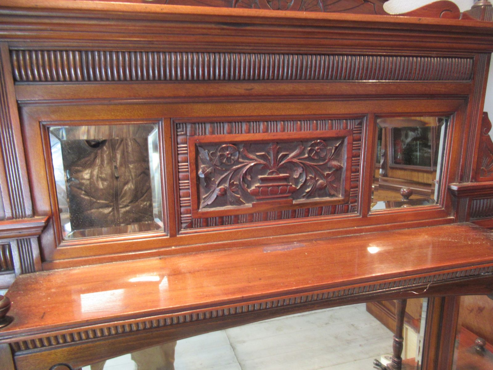 Late Victorian  Walnut    Over Mantle Wall Mirror photo buy