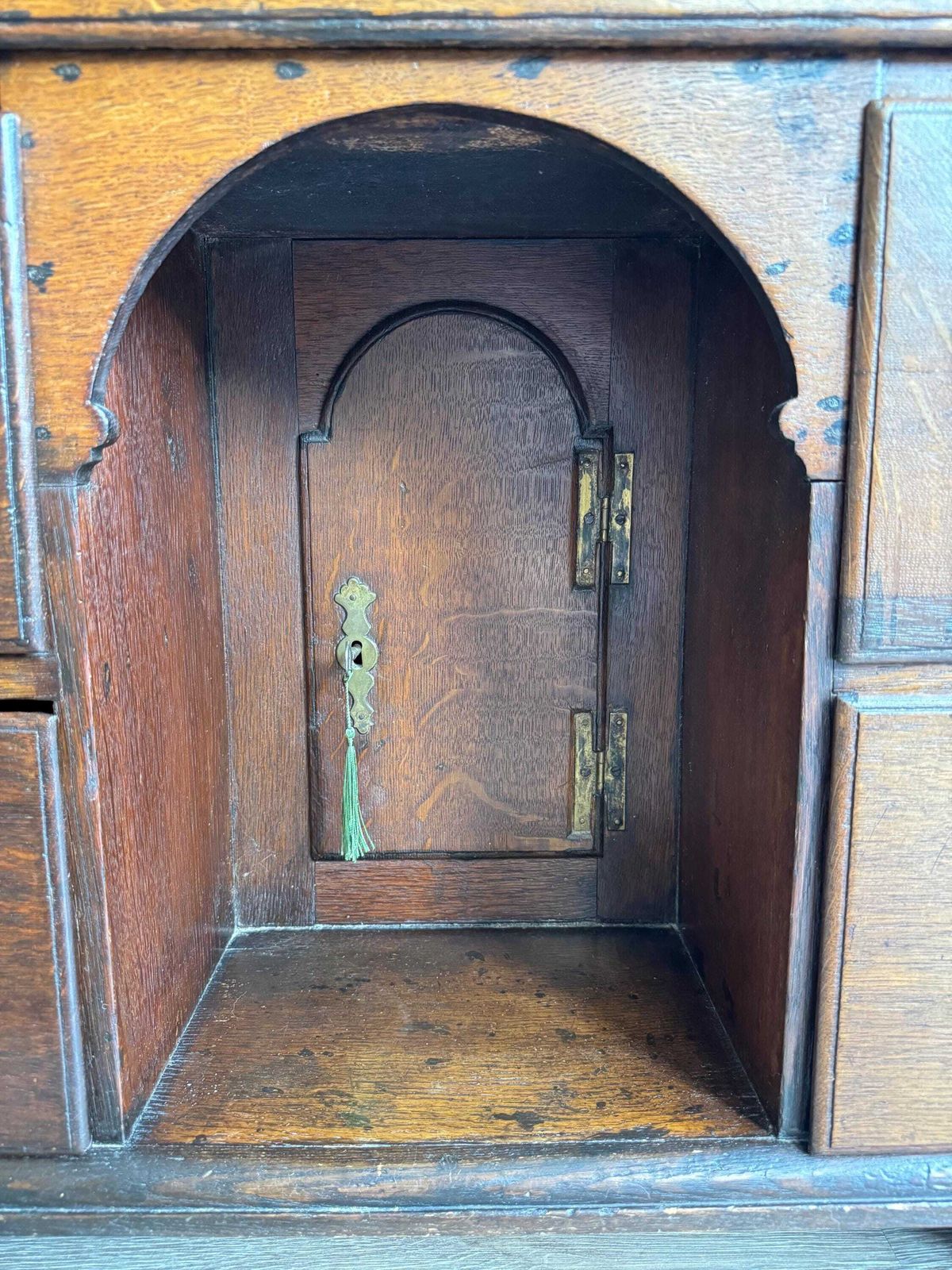 Antique Oak 18th Century Kneehole Desk Solid Wood With Cupboard   Traditional Office photo vintage