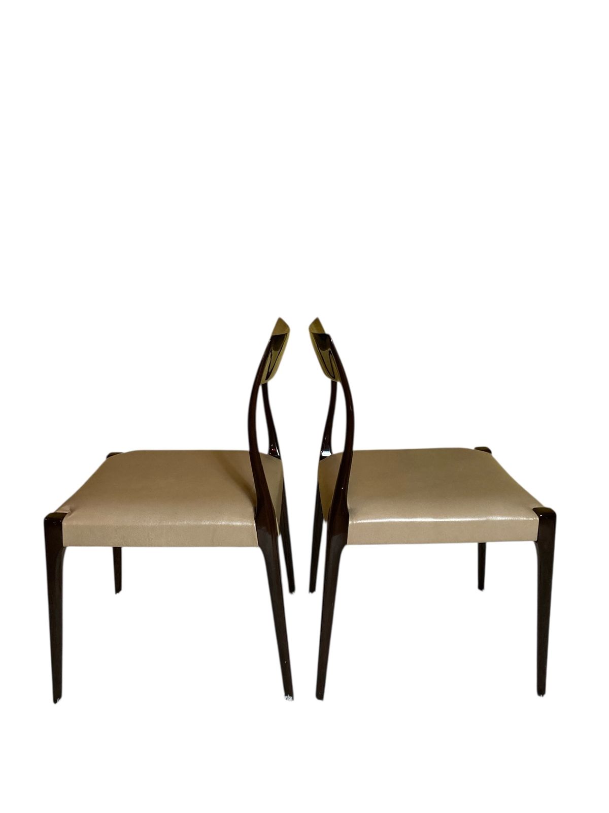 Set Of Two Mid Century Style Laskasa Karen Laquered Dining Chairs photo 295.0