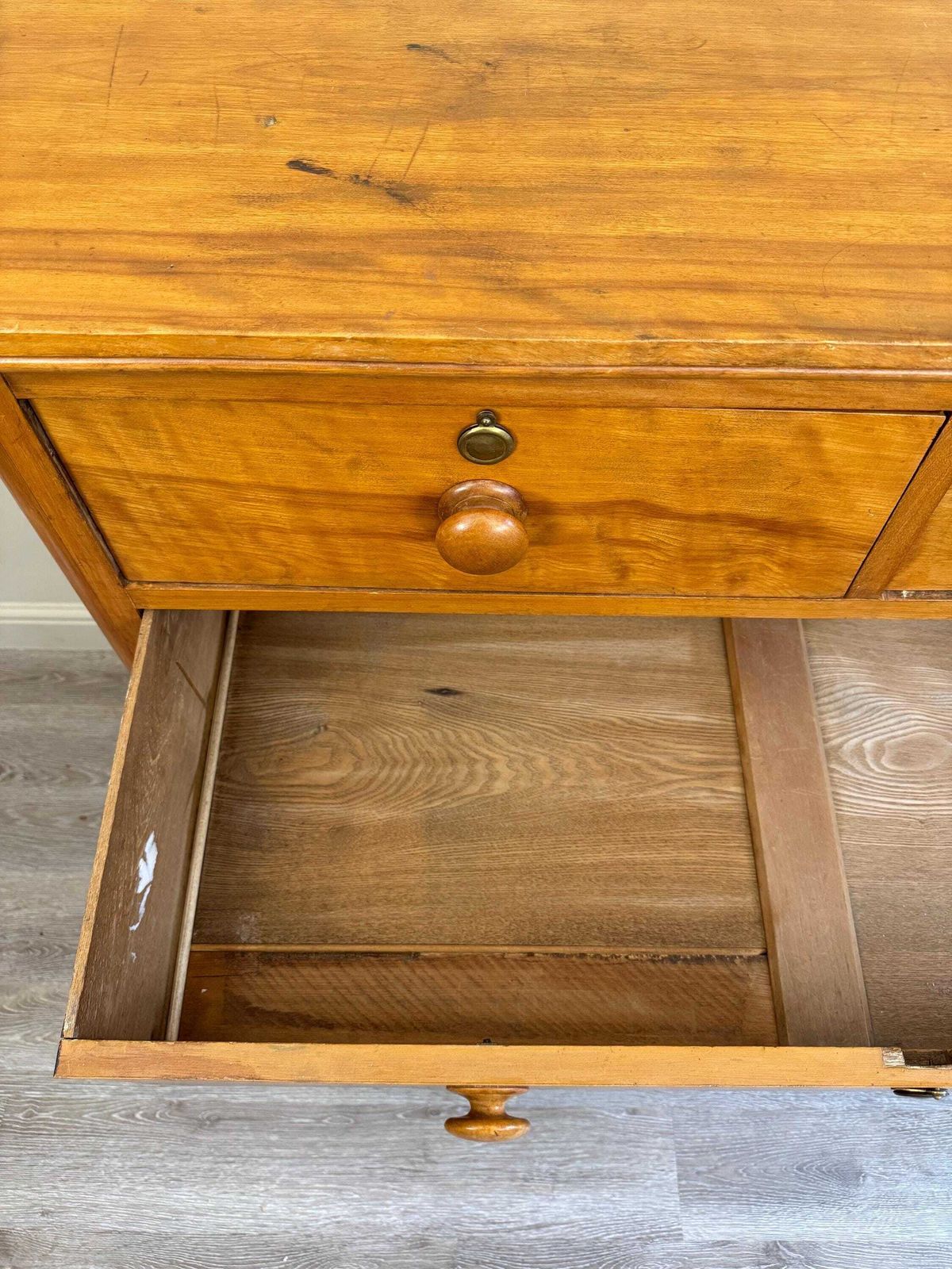 photo for sale Antique Chest Of Drawers Solid Wood Vintage Furniture Satinwood Blonde