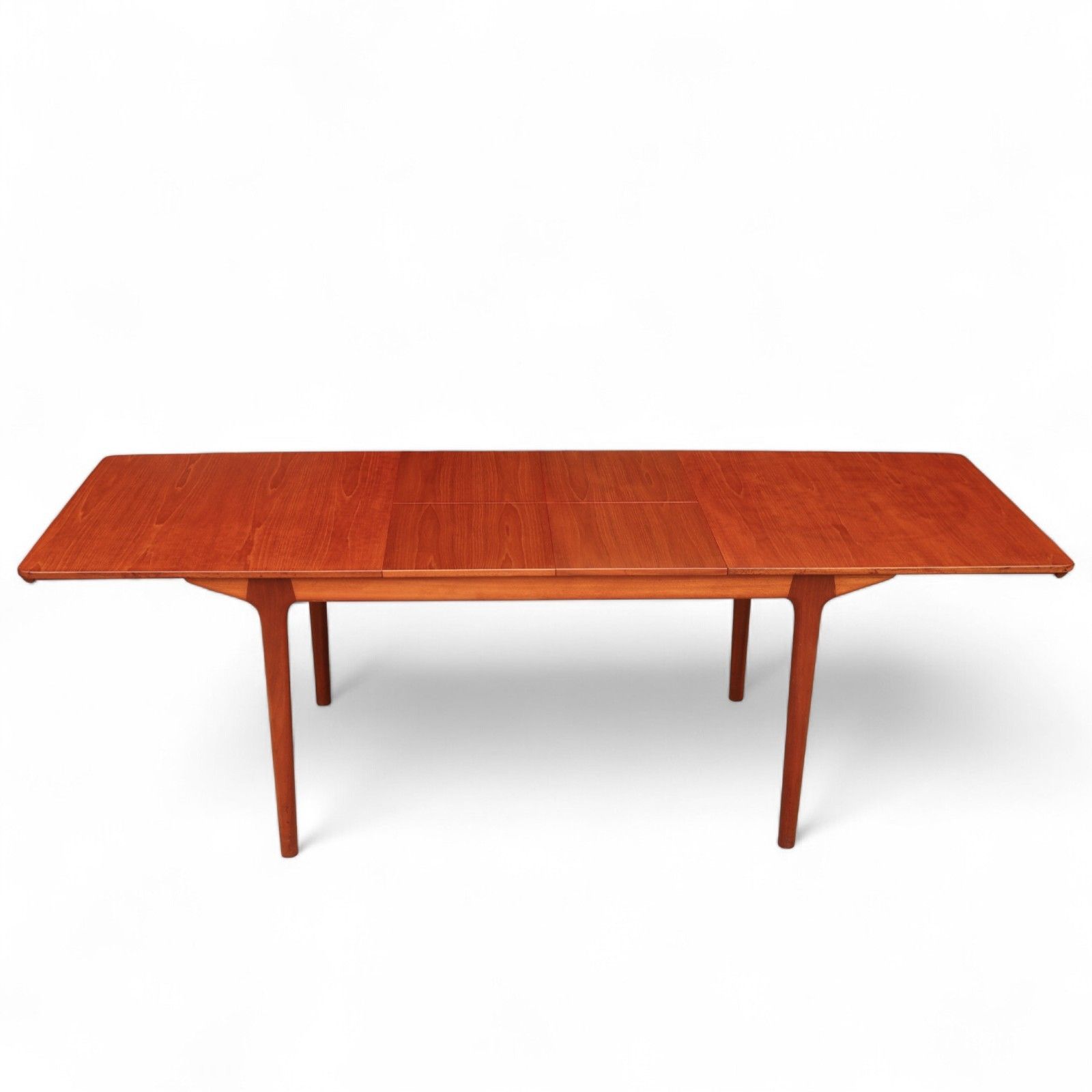 Mid Century McIntosh Teak Double Butterfly Leaf Large Extending Dining Table photo furniture