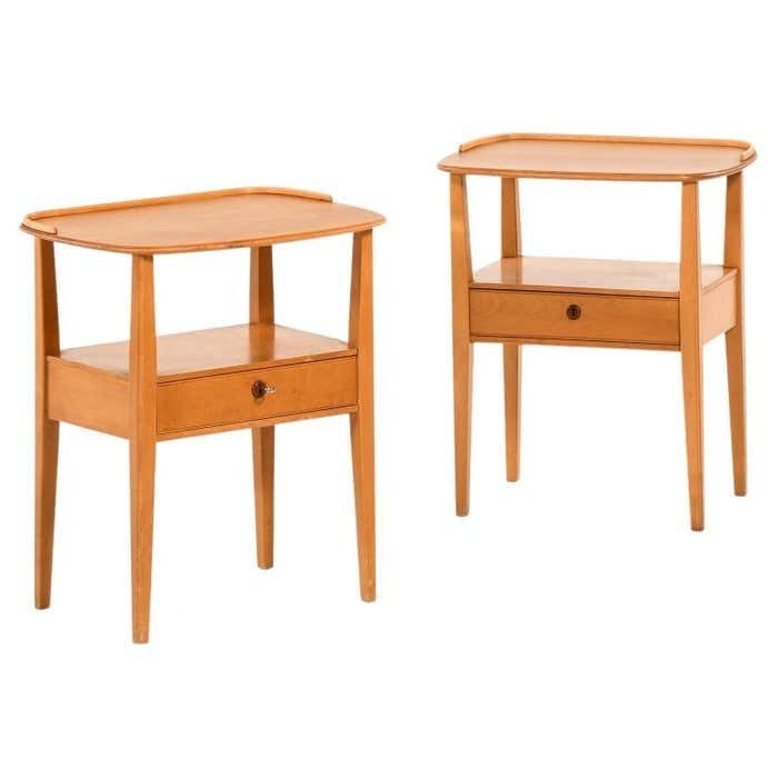 Pair Of Bedside Tables  Side Tables In Ash 1950'sx