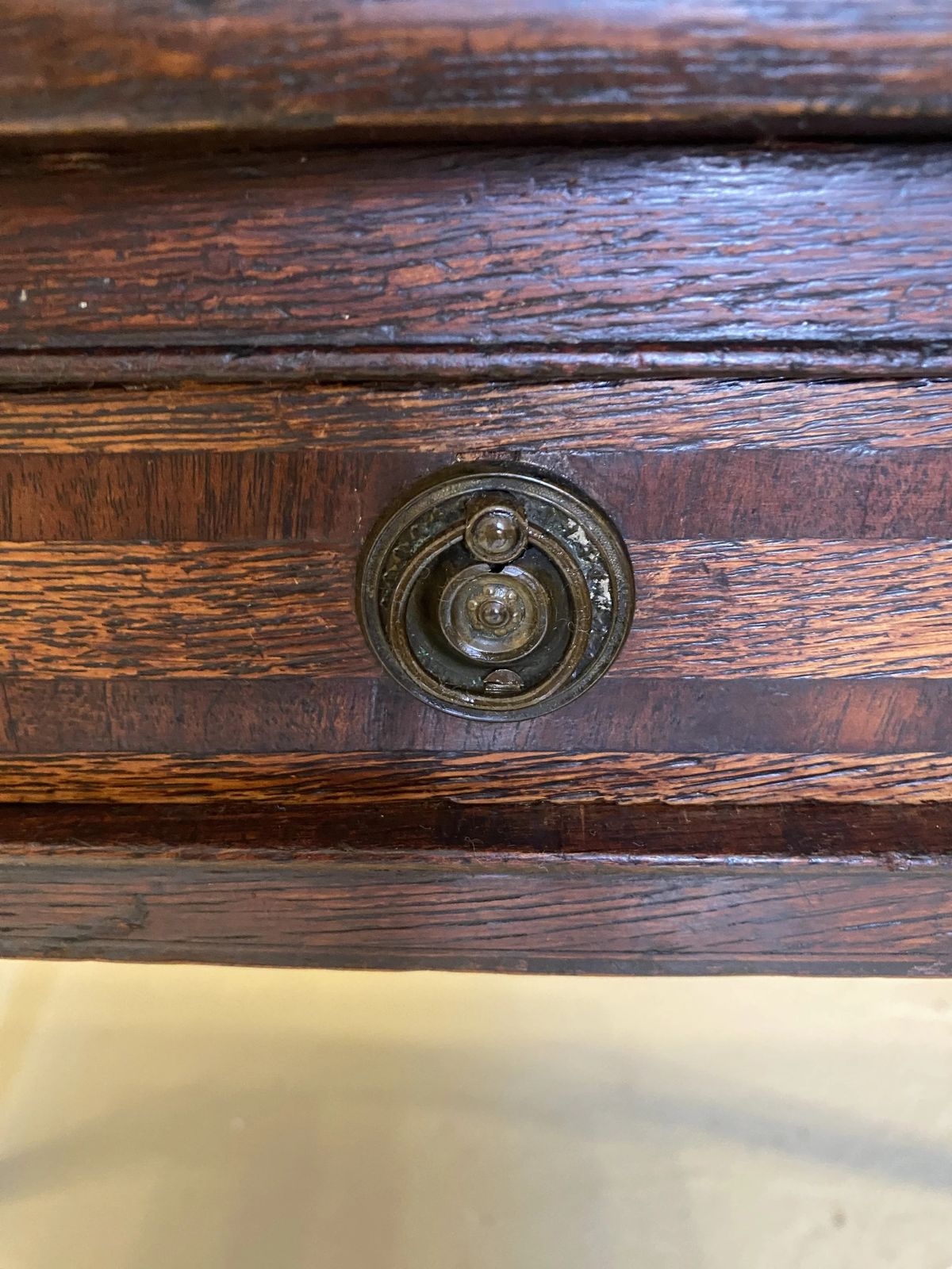 Antique Georgian Oak Country Side Table With Single Drawer photo vintage