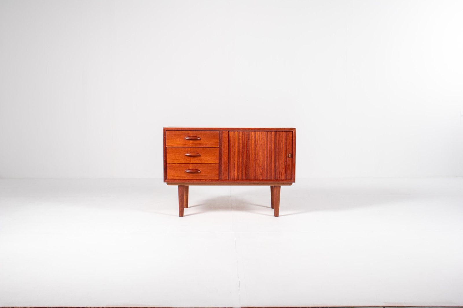 Danish Teak Sideboard With Tambour Door – Mid Century Modern, 1960s photo furniture