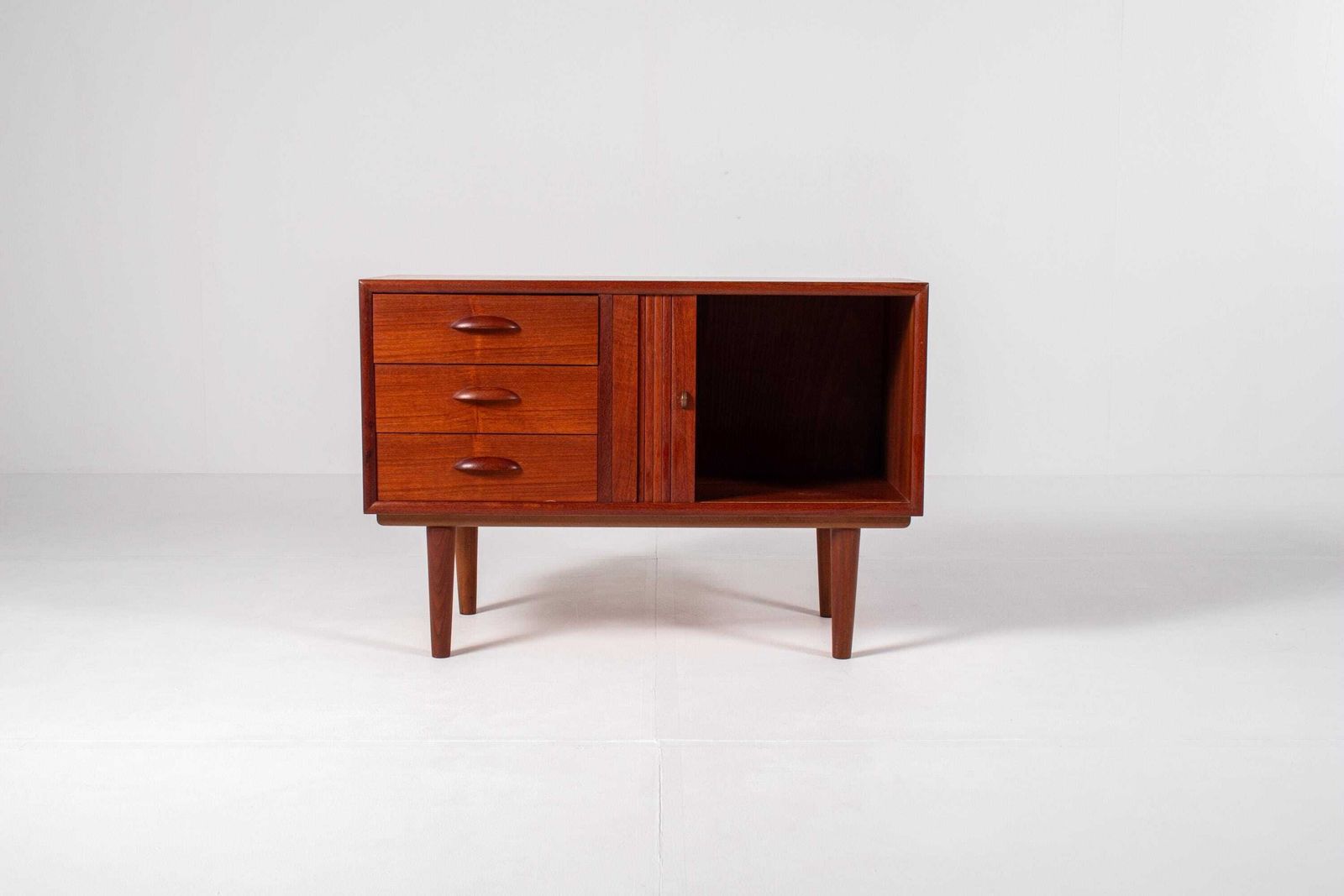 Danish Teak Sideboard With Tambour Door – Mid Century Modern, 1960s photo vinterior