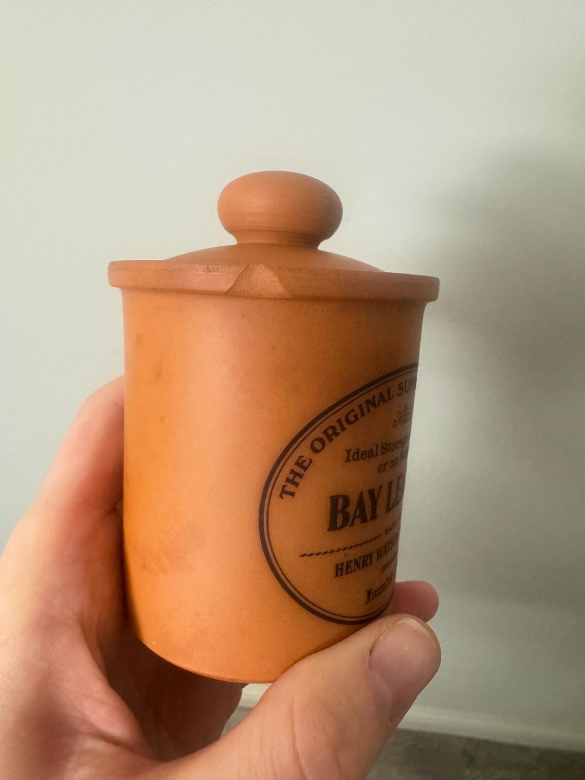 Set Of Henry Watson Pottery Spice Herb Ceramic Jars Sealed Earthenware Containers Terracotta Farmhouse photo vintage