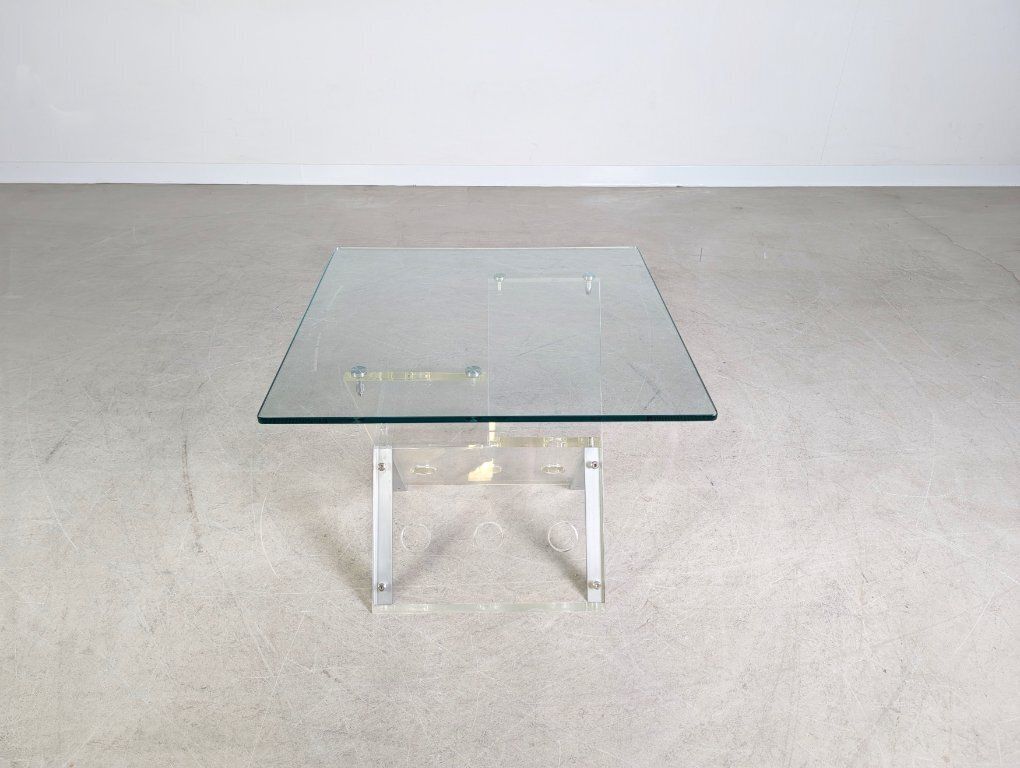 Coffee Table, Acrylic Glass, Glass, 1970s/1980s Design, Side Table, Space photo furniture