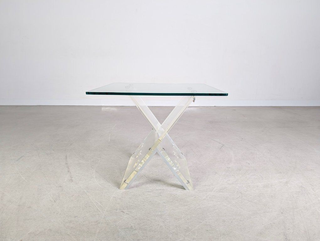 Coffee Table, Acrylic Glass, Glass, 1970s/1980s Design, Side Table, Space photo vinterior