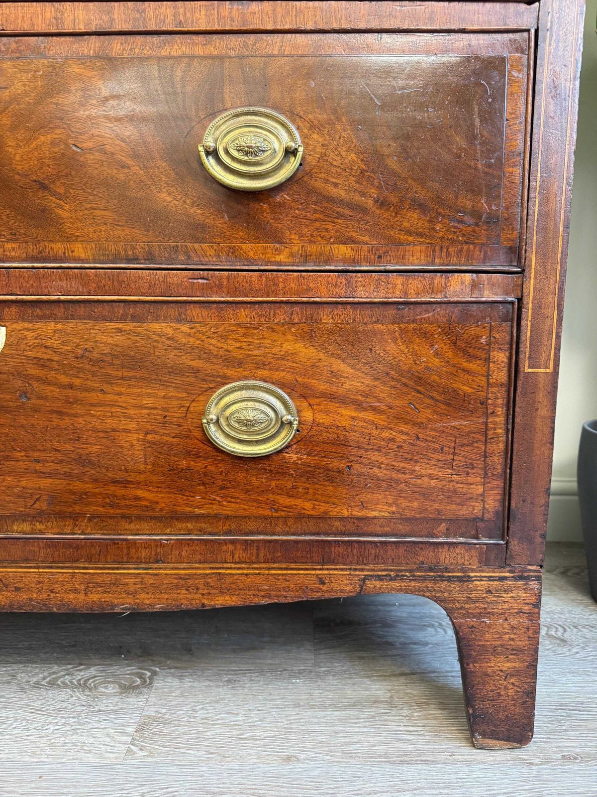 Antique Georgian Mahogany Solid Wood Chest Of Drawers   5 Drawer Dresser photo 650.0