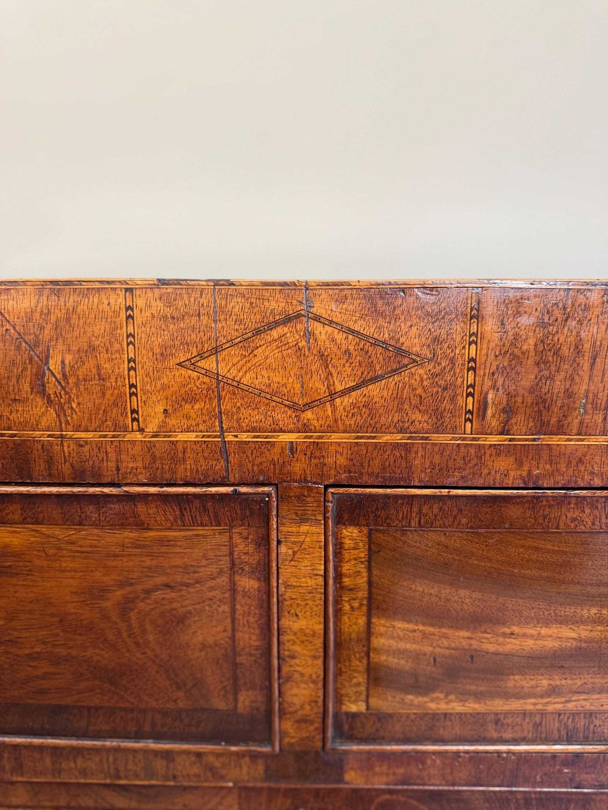 650.0 Antique Georgian Mahogany Solid Wood Chest Of Drawers   5 Drawer Dresser photo