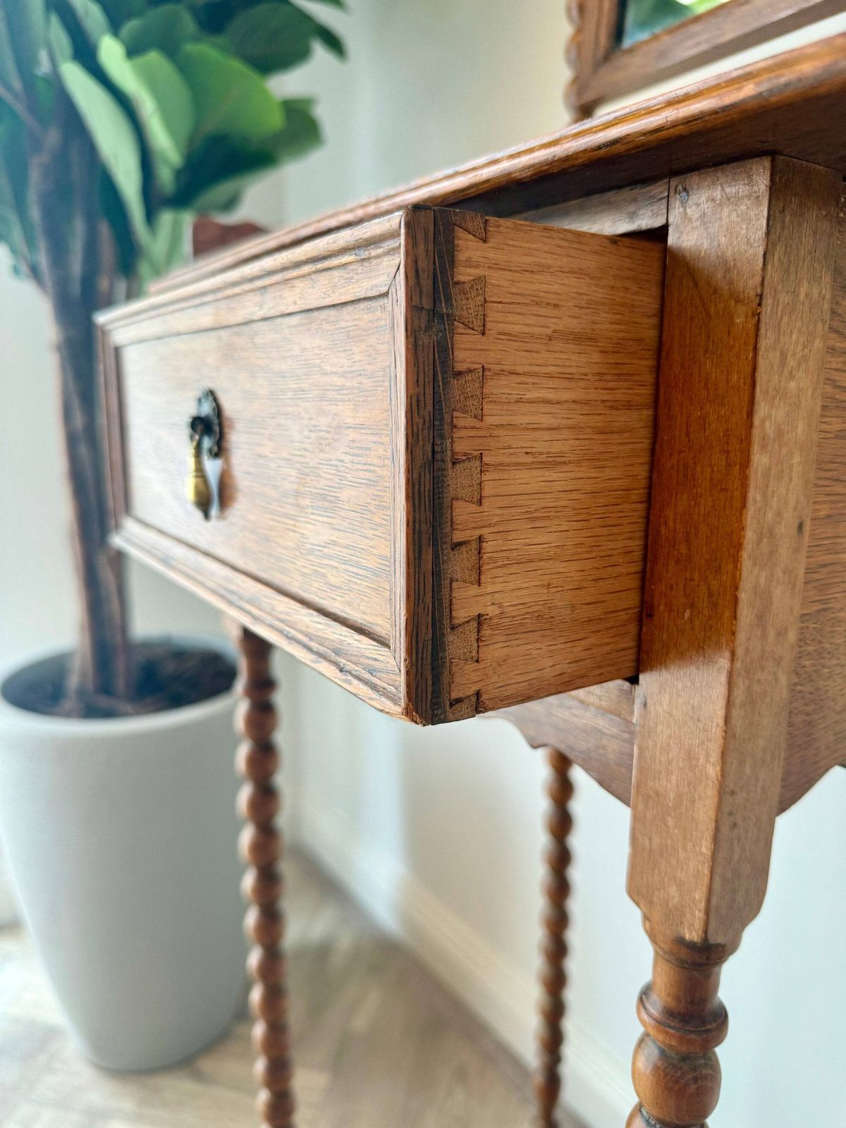 Antique Jas Shoolbred Oak Shaving Stand With Adjustable Mirror photo Furniture