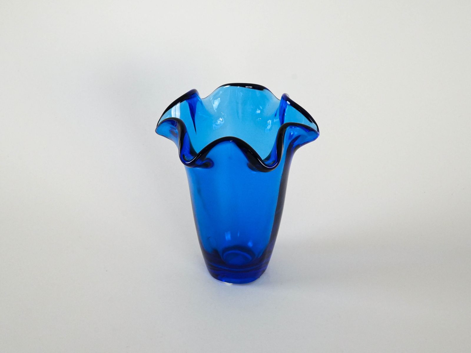 Cobalt Glass Vase, Danish Design, 1970s, Made In Denmark photo 279.0