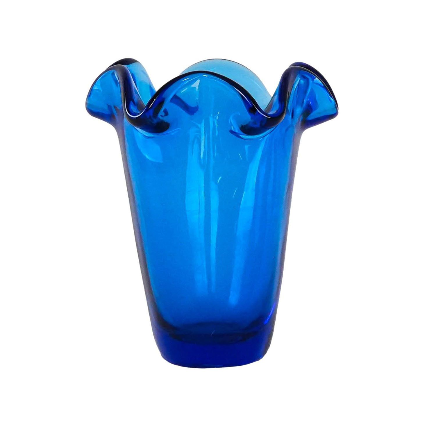 Cobalt Glass Vase, Danish Design, 1970s, Made In Denmark