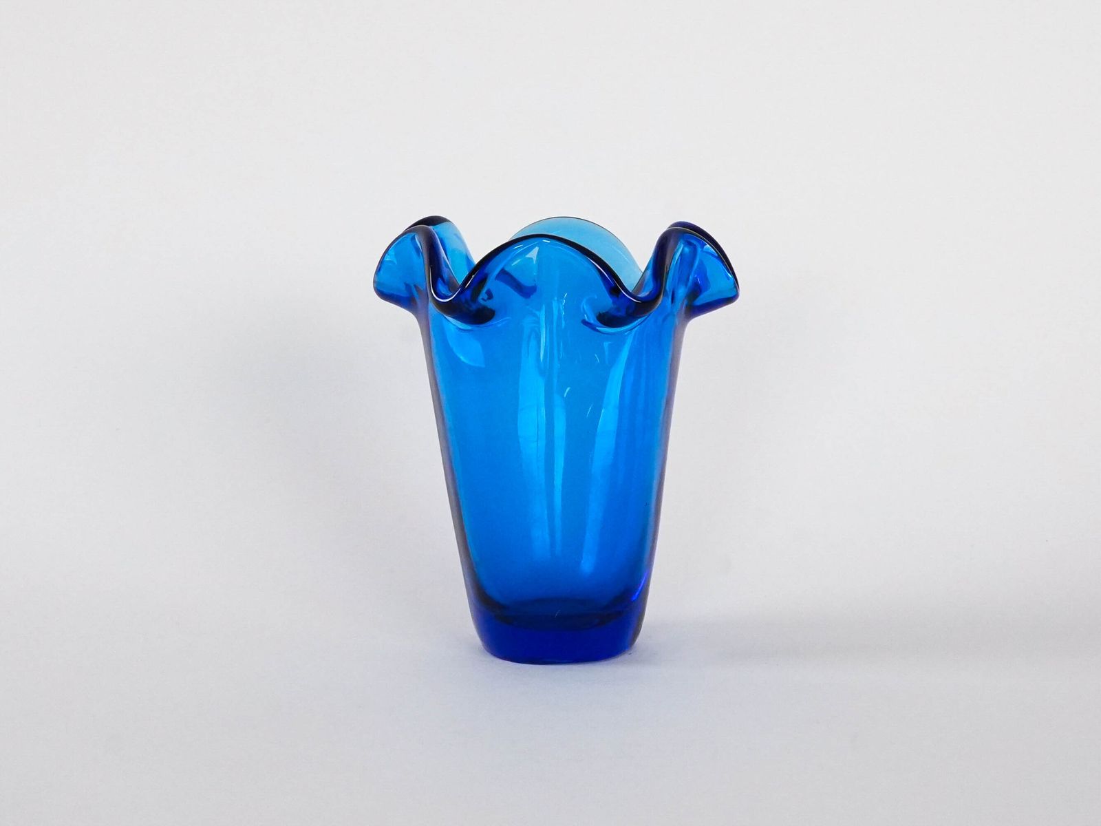 Cobalt Glass Vase, Danish Design, 1970s, Made In Denmark photo for sale