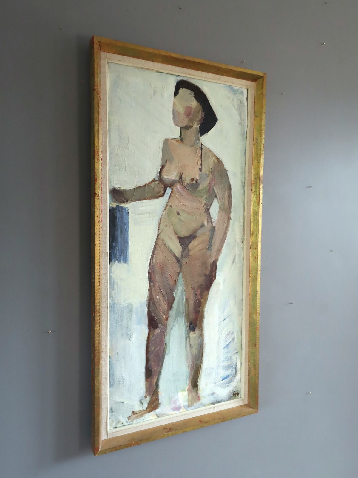 Nude In Soft Light  Oil Painting photo furniture