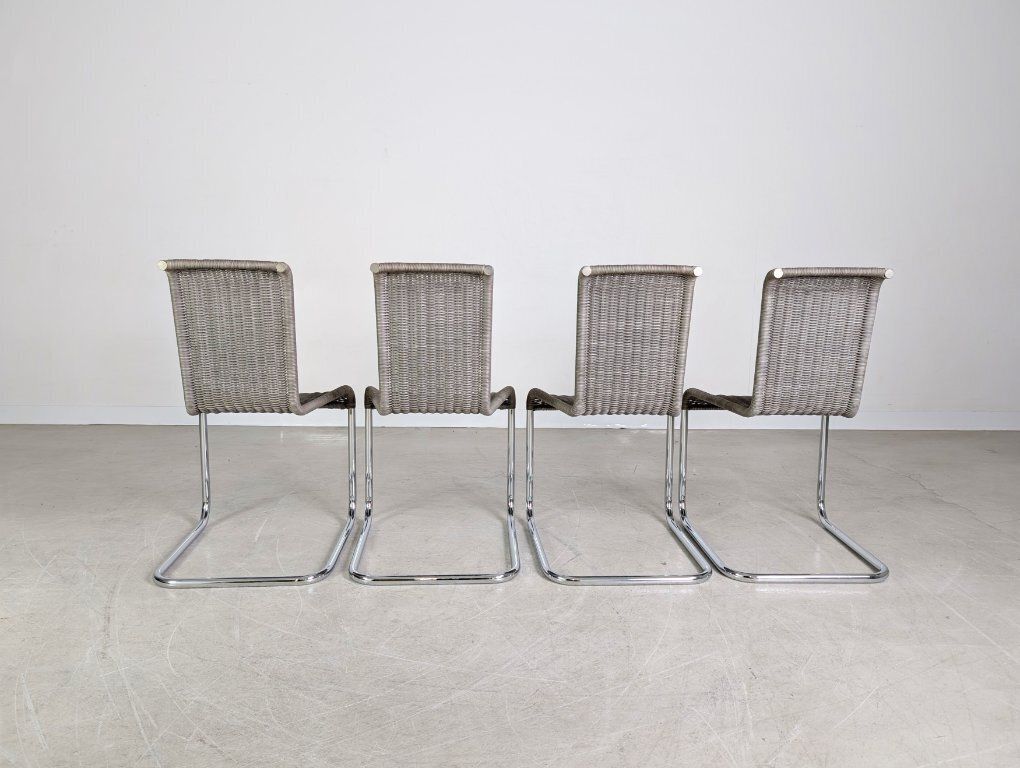 Original 4 Piece Set Of Tecta Cantilever Chairs B20 Jean Prouve, Grey photo vinterior