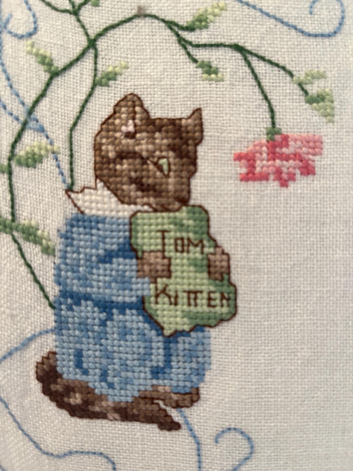photo buy Vintage Hand Embroidered Peter Rabbit & Friends Height Chart Children's Wall Hanging Tapestry