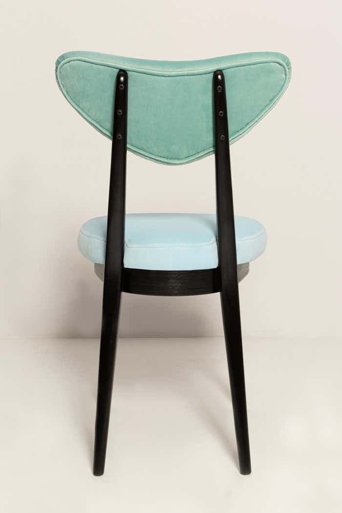 Mid Century Green And Blue Mixed Velvet Heart Chair Europe 1960s photo buy