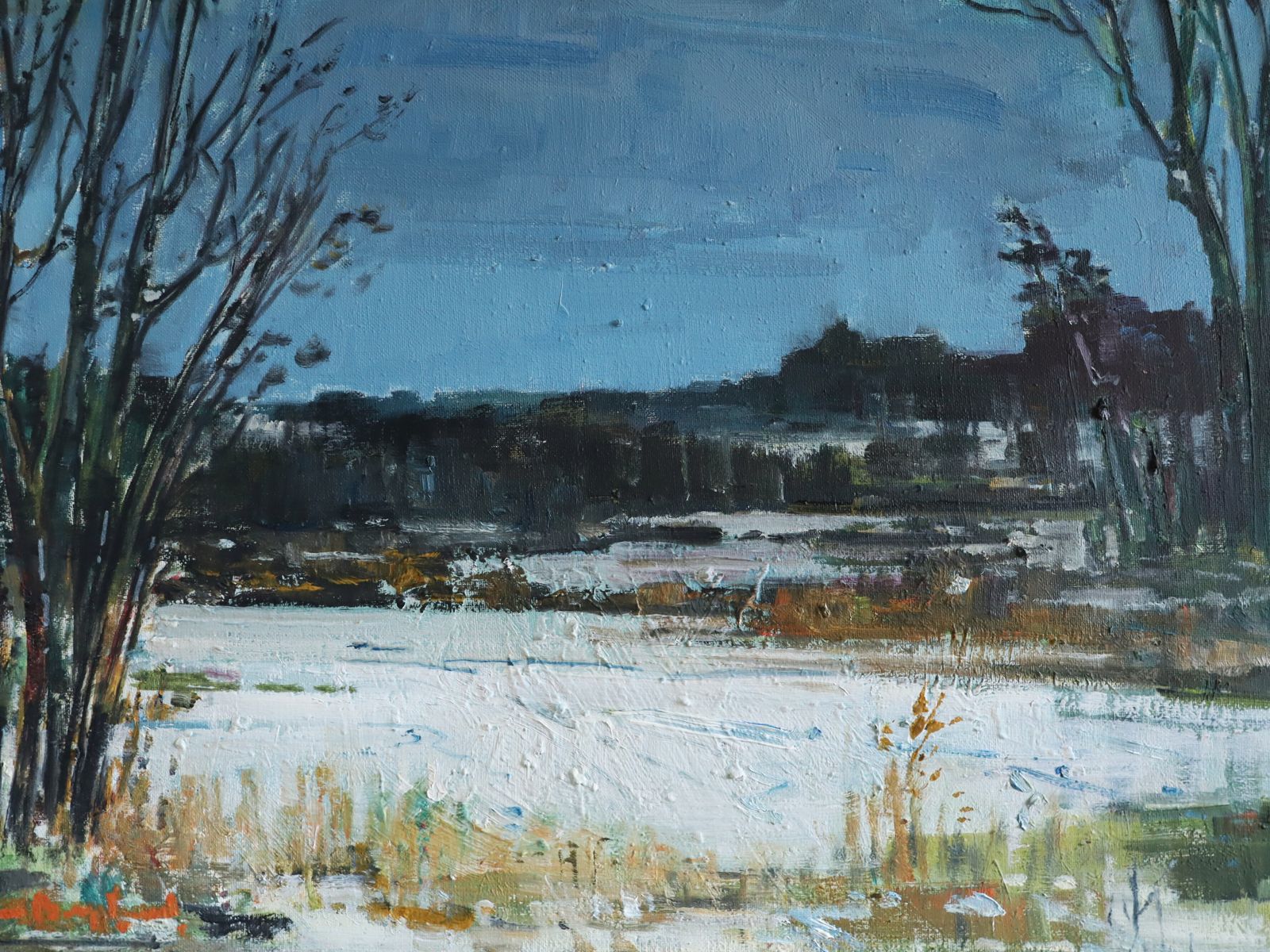 Winter Light  Oil Painting, Mid 20th Century photo buy