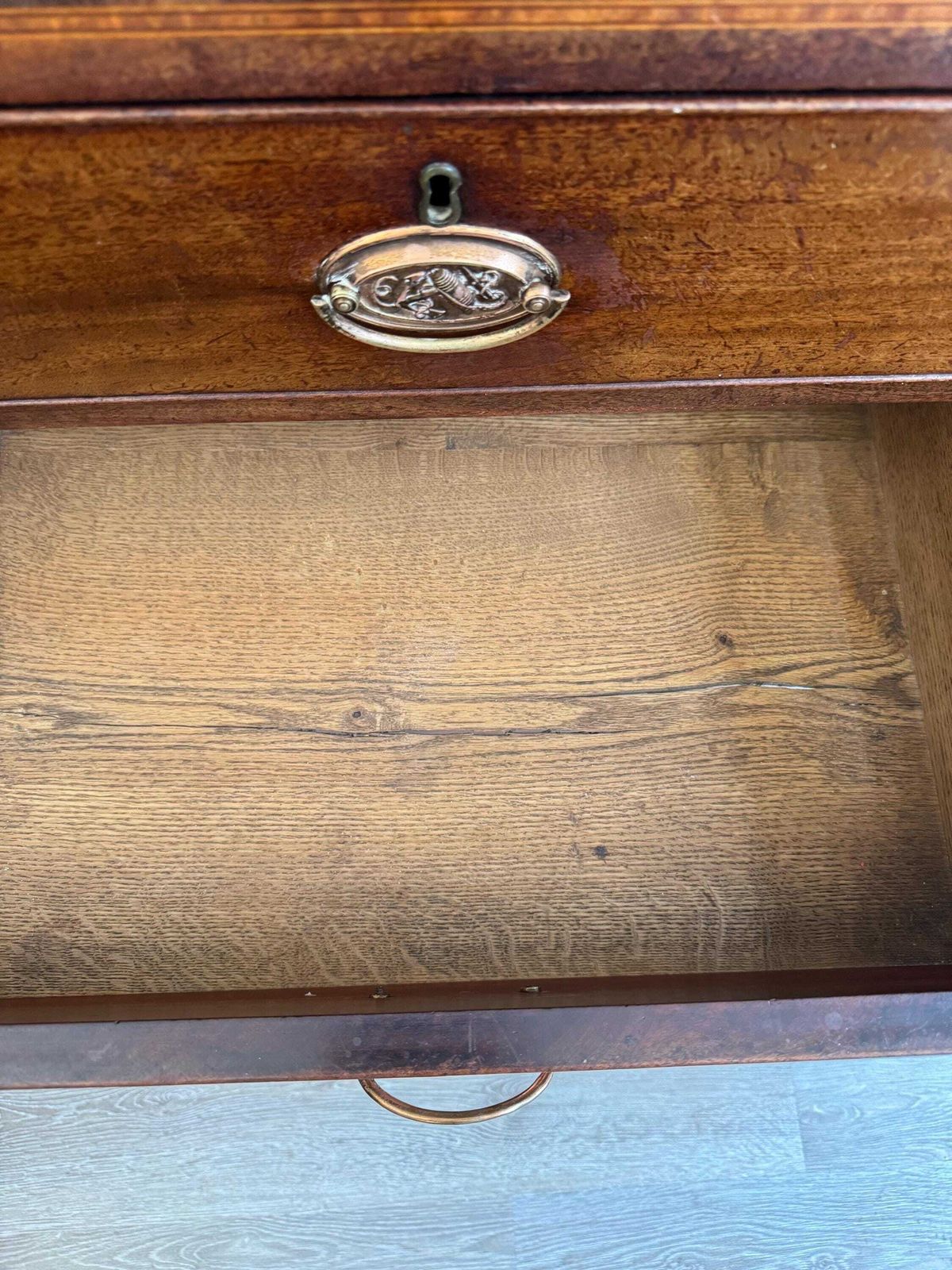 895.0 Antique Georgian Solid Wood Extra Large Chest Of Drawers photo