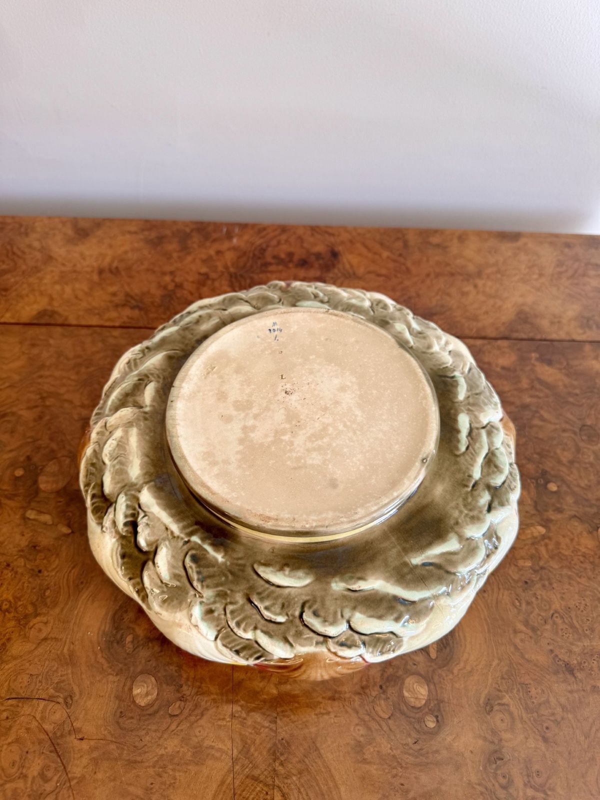 Quality Antique Majolica Salad Bowl And Servers photo buy