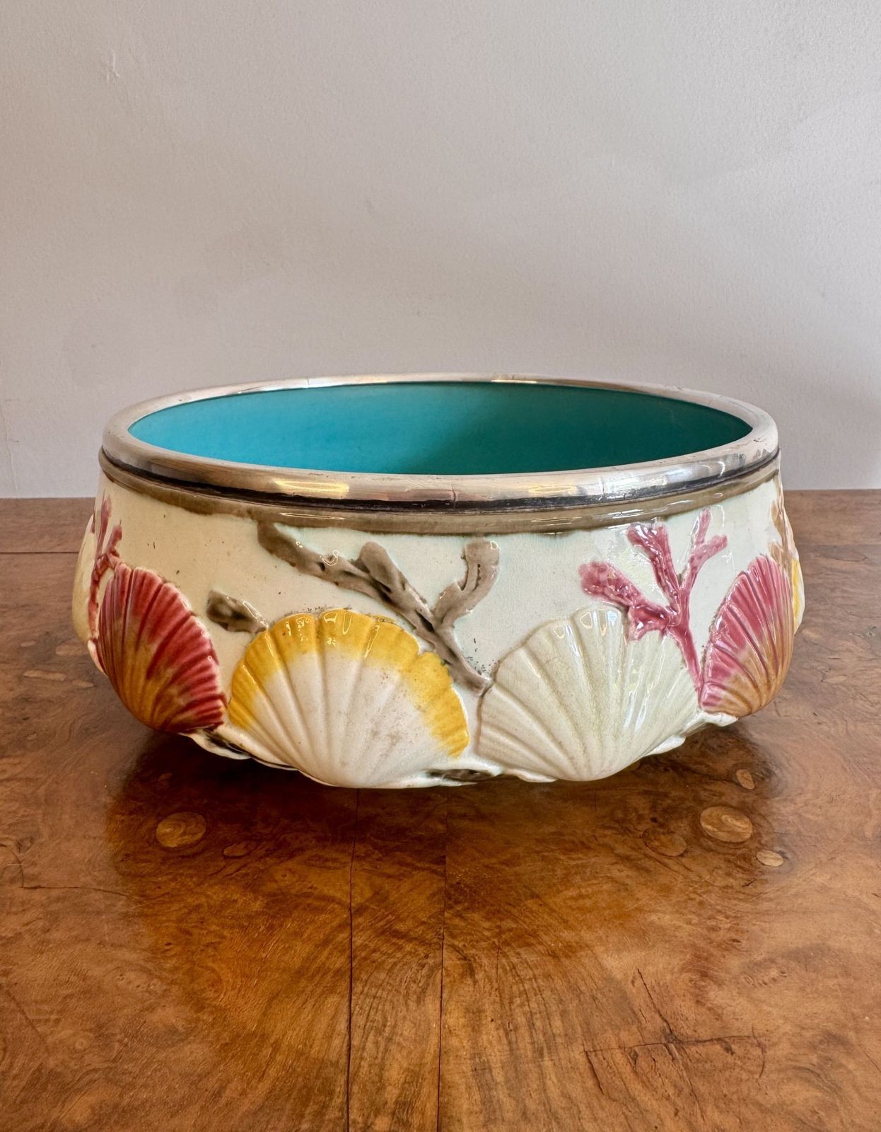 photo for sale Quality Antique Majolica Salad Bowl And Servers