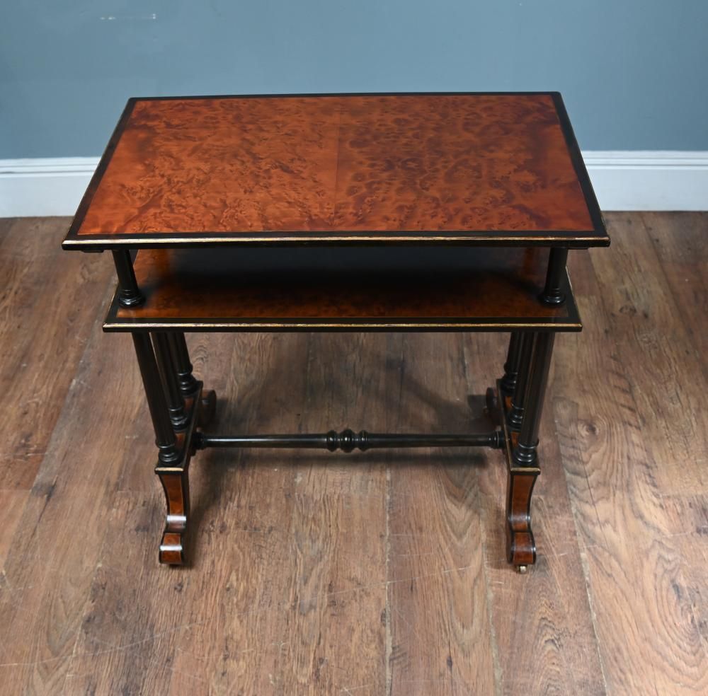 Victorian Dumb Waiter Bookshelf Amboyna 1880 photo furniture