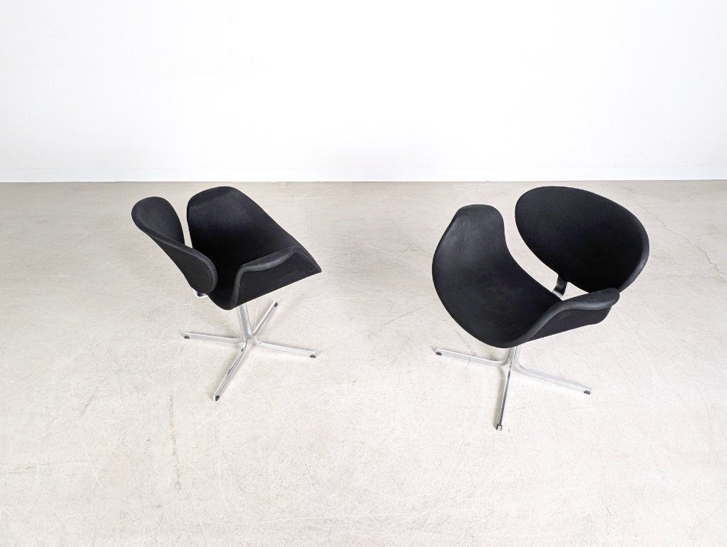 Set Of 2 Little Tulip Armchairs Artifort Pierre Paulin 1970 Black photo buy