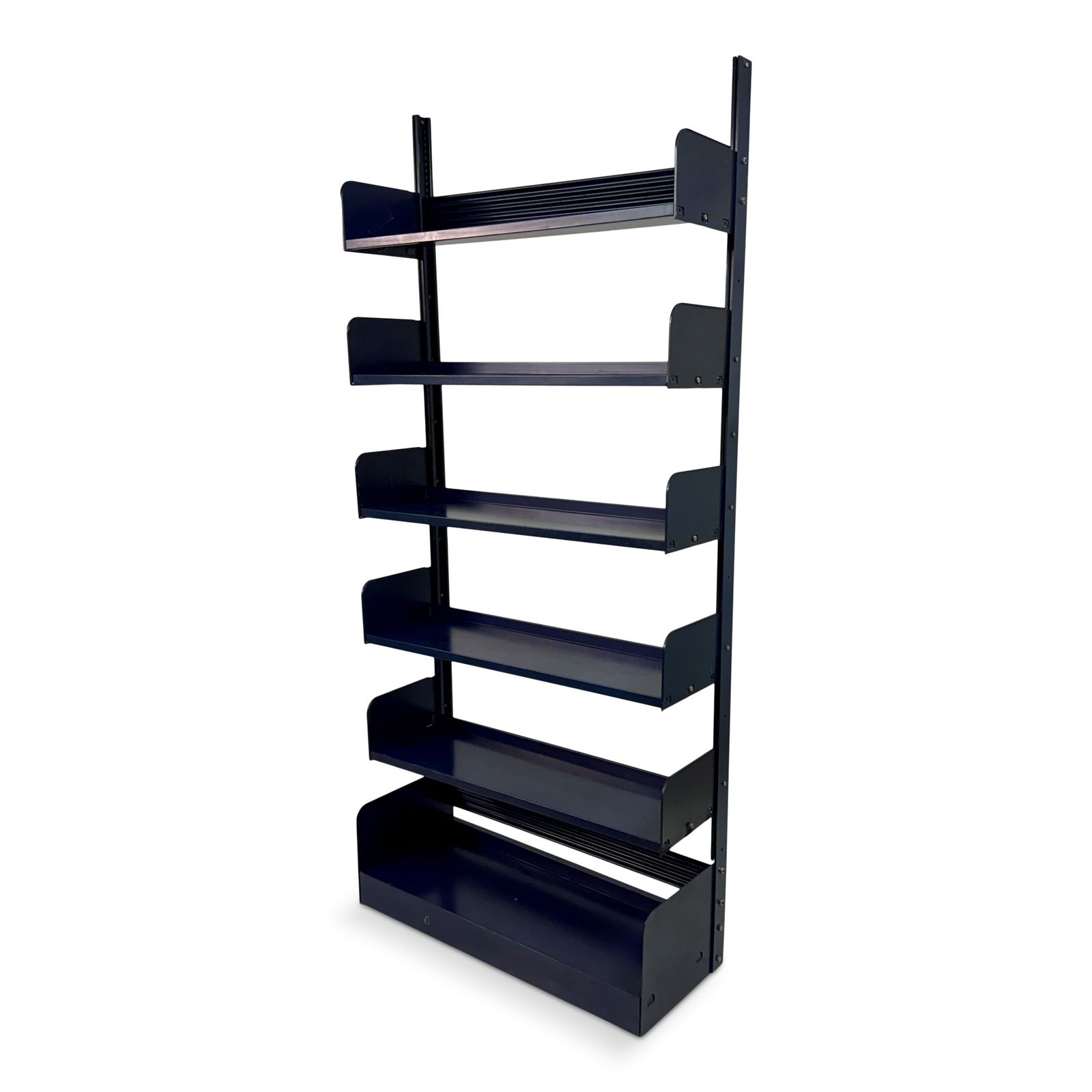 Industrial Congresso Bookcase Or Shelving System In Blue Steel By Lips Vago,
