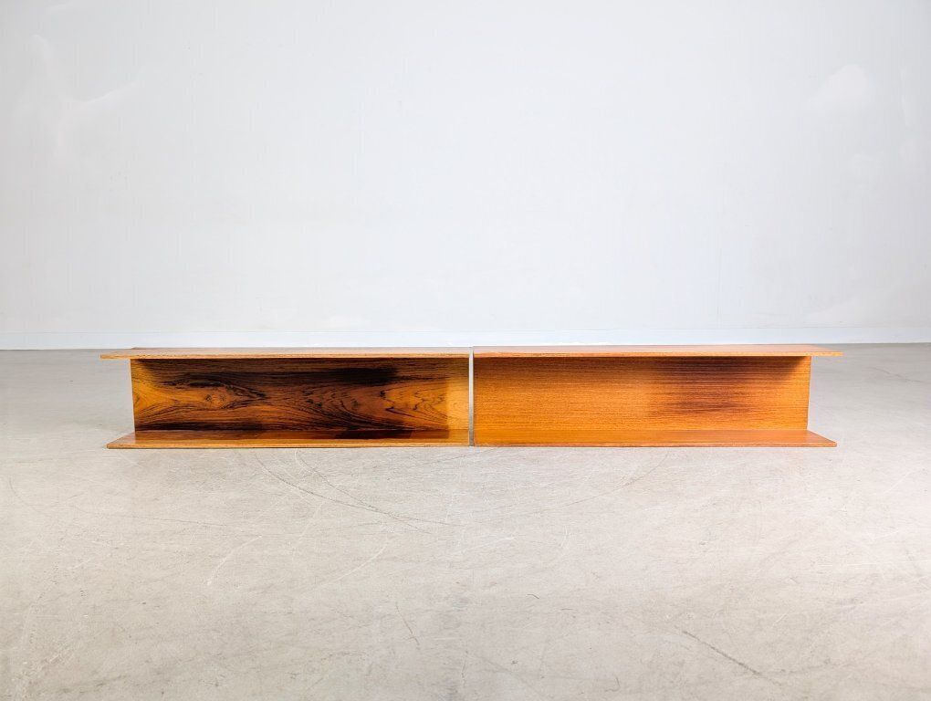 2x Original Midcentury Wilhelm Renz Wall Shelf Walter Wirz Teak photo for sale