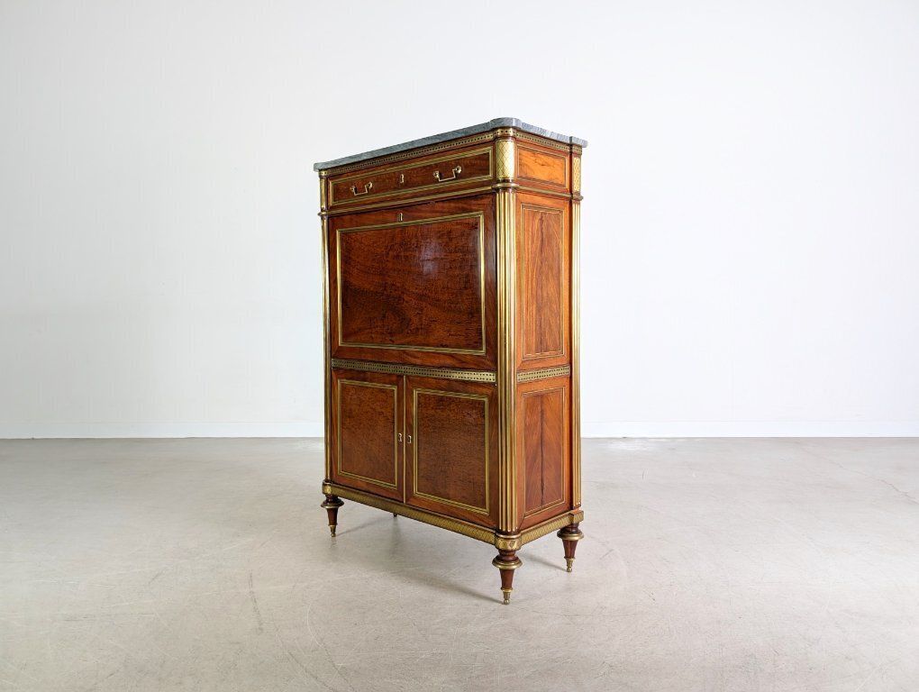Original Louis XVI Chest Of Drawers/Secretary, Mahogany, Brass photo 2990.0